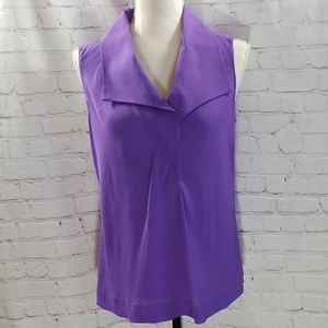 Tory Burch Purple Silk Sleeveless Shell